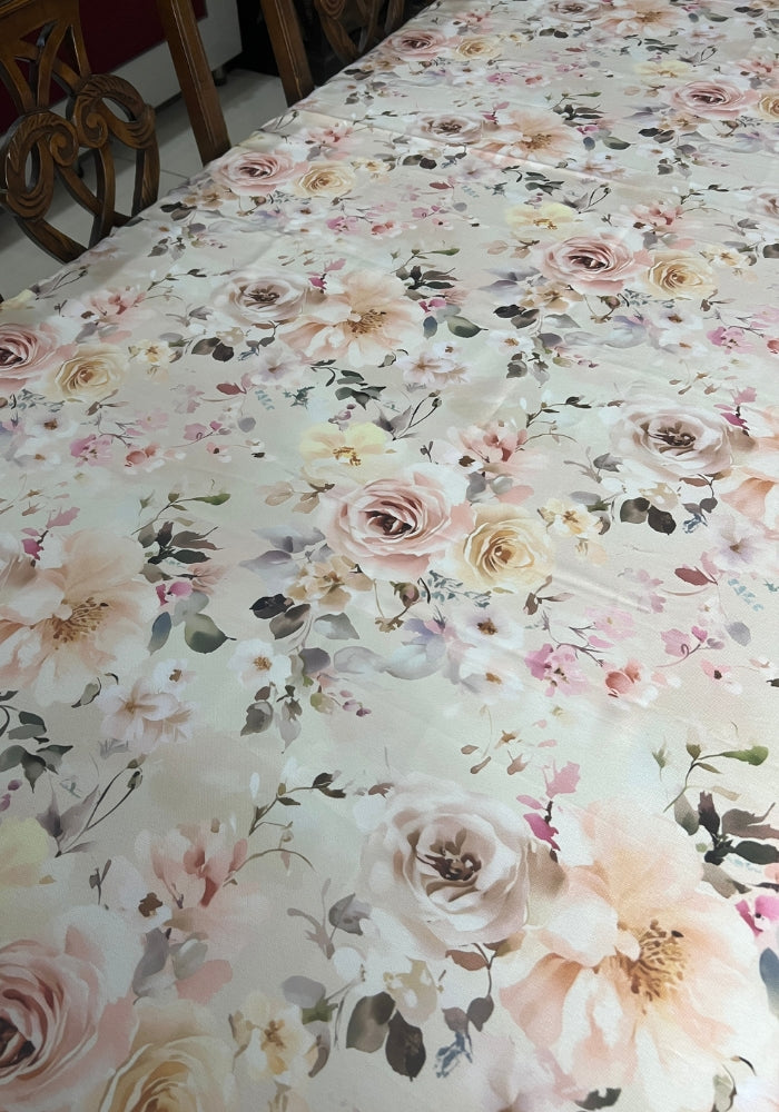 Table Cover With Lace - Spring Blossoms