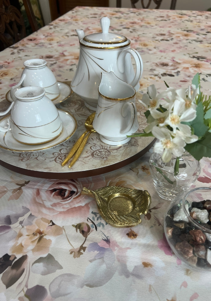 Table Cover With Lace - Spring Blossoms
