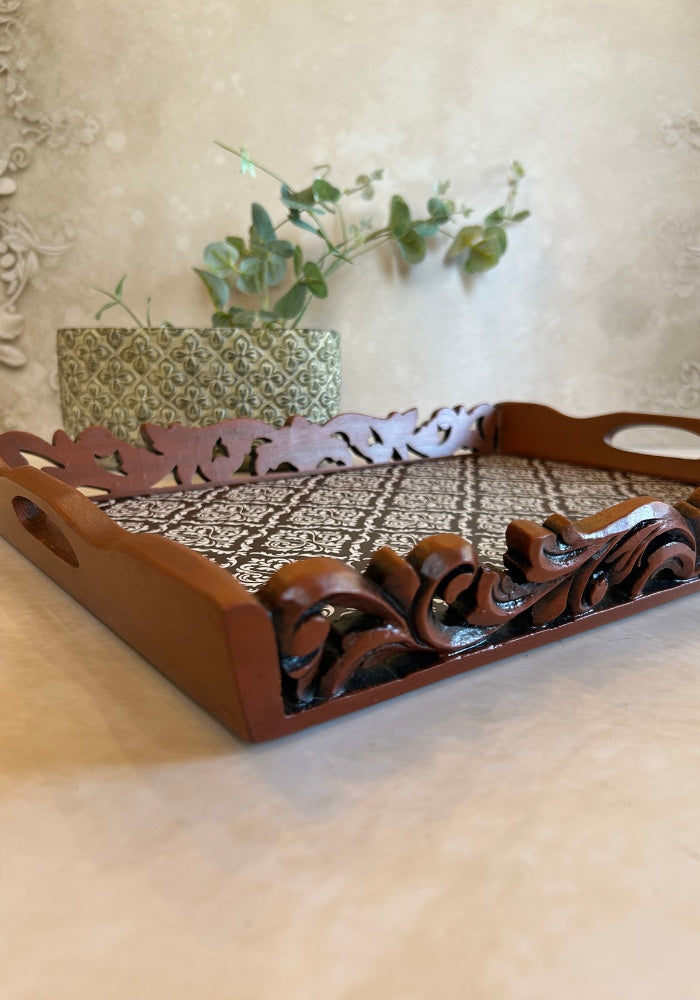 Symphony Carved Tray - Damask