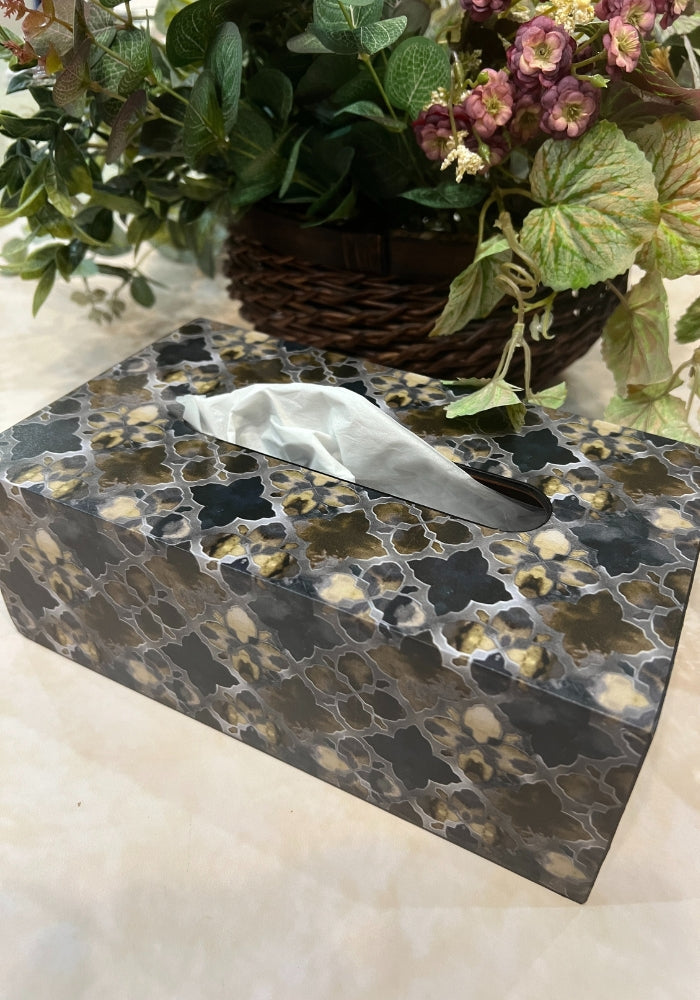 Engraved Tissue Box - The Luxury Series -  Indigo Hues