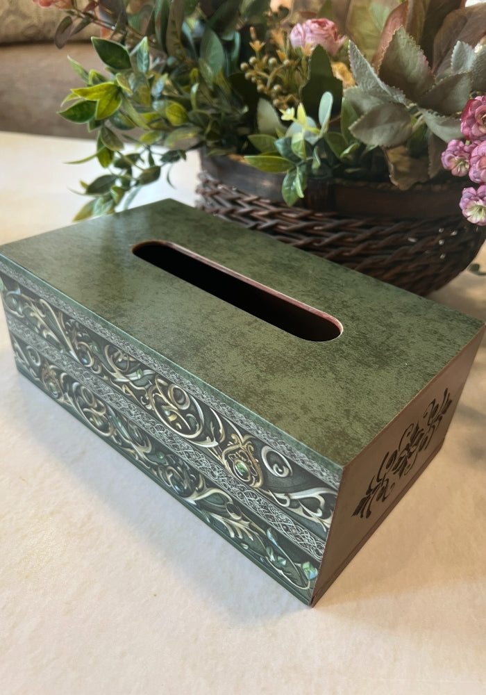 Engraved Tissue Box - The Luxury Series -  Emerald Grace