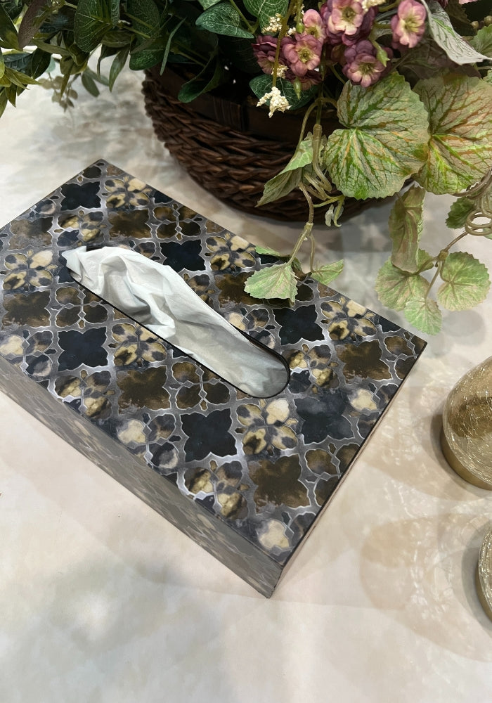 Engraved Tissue Box - The Luxury Series -  Indigo Hues