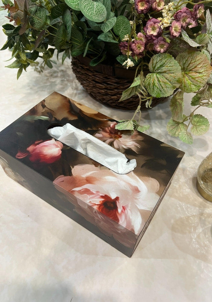 Engraved Tissue Box - The Luxury Series -  Watercolor Florals