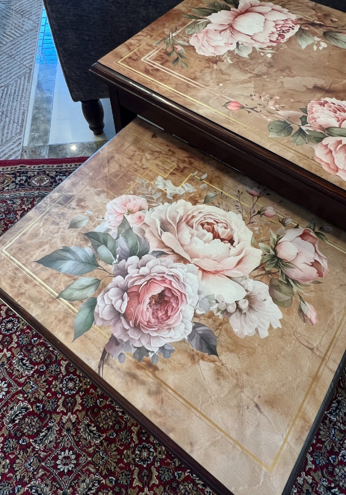 Nesting Tables : - Floral Antique