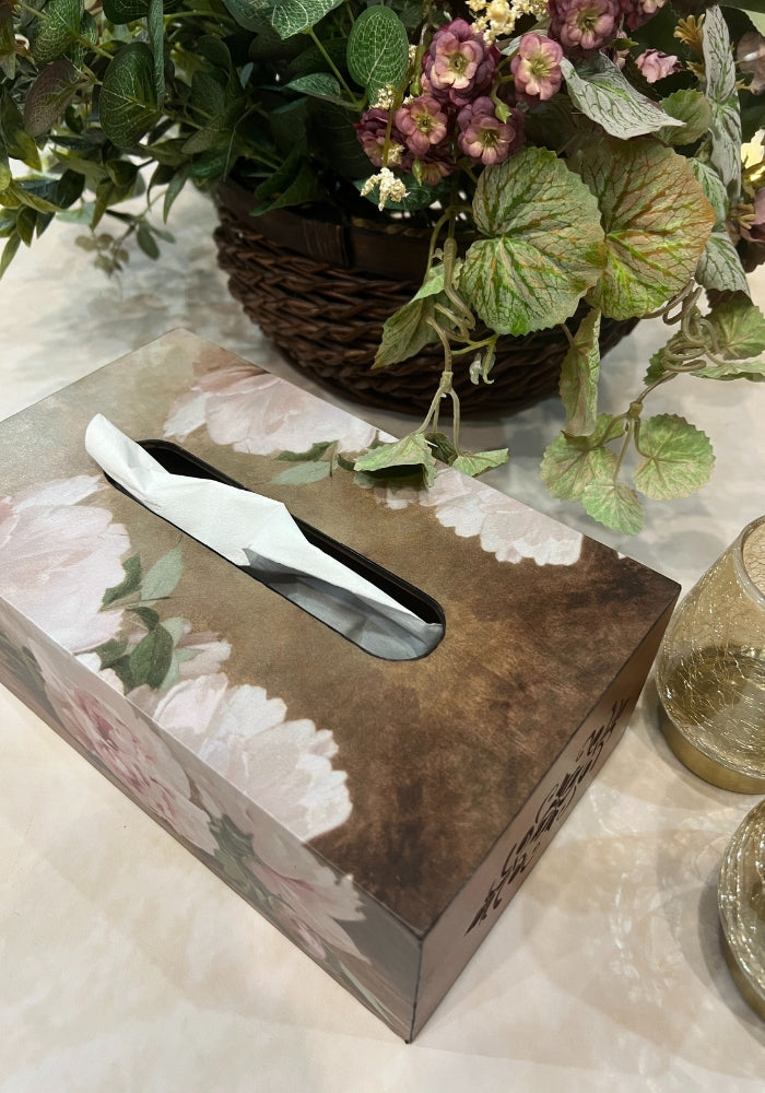 Engraved Tissue Box - The Luxury Series -  Floral Rhapsody