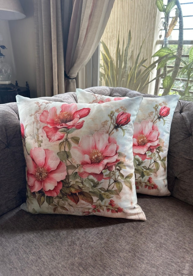 Reversible Cushion Covers - Pink Petals