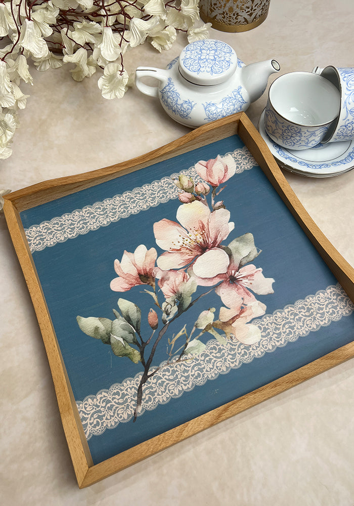 Square Tray - Luxury Series - The Pink Petals