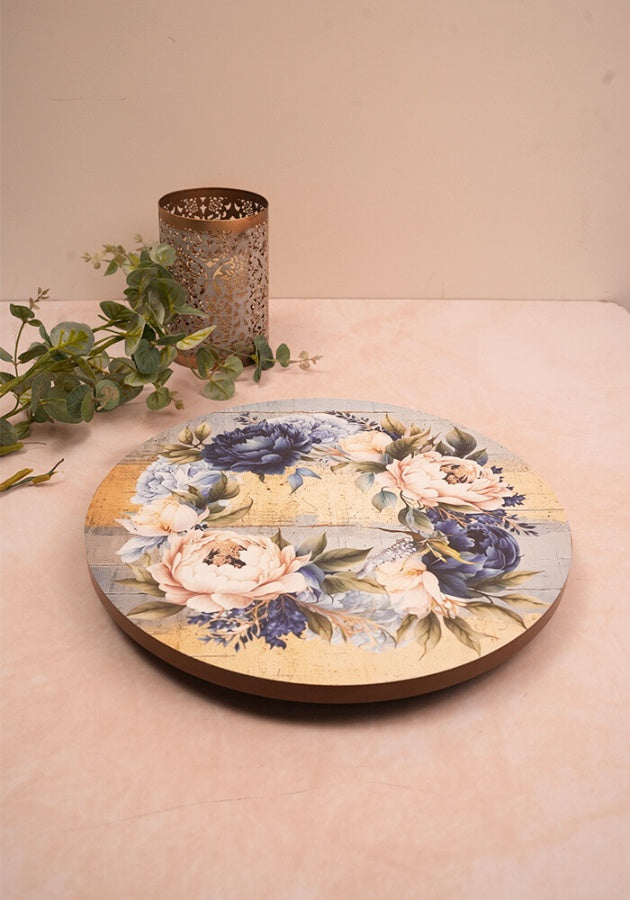 Turntable - Indigo Florals