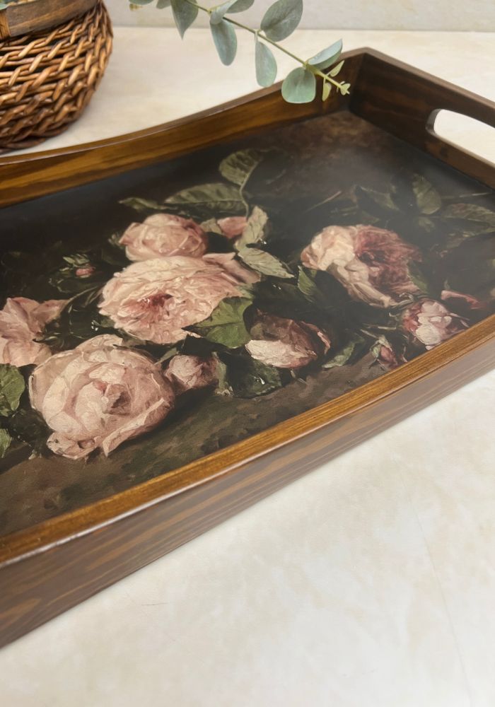 Wooden Rectangle Tray - Floral Chaos