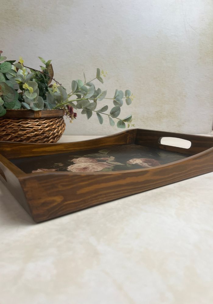 Wooden Rectangle Tray - Floral Chaos