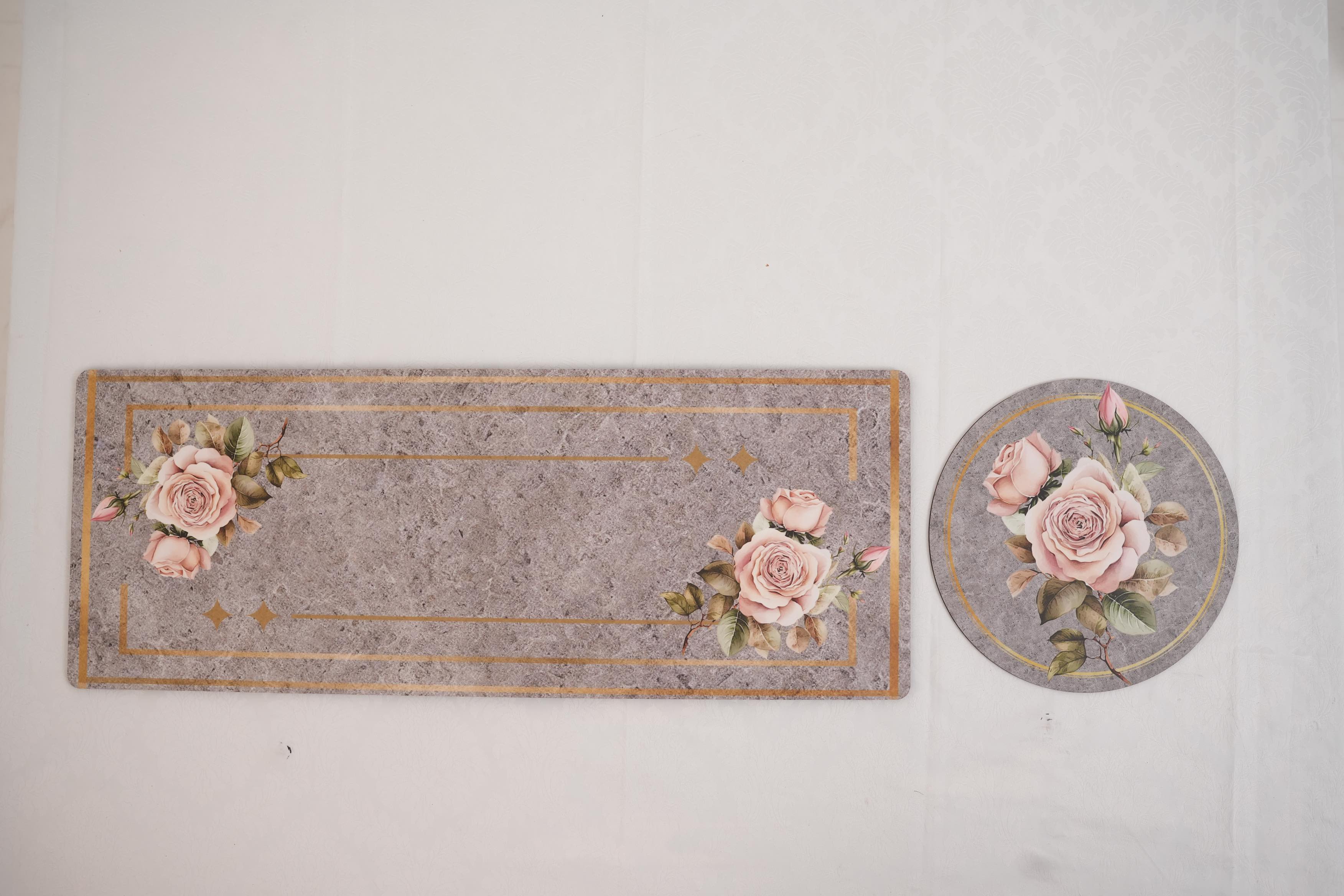 Wooden Flat Runner - Floral Grace