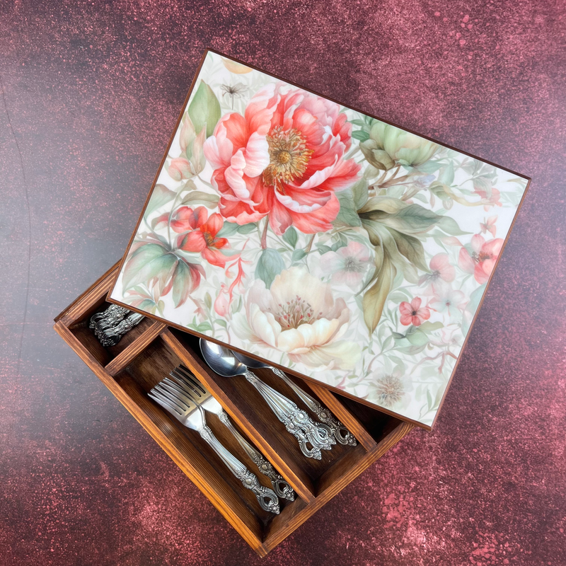 Cutlery Box - Floral Dance