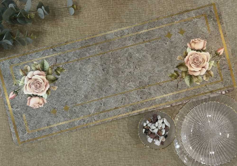 Wooden Flat Runner - Floral Grace