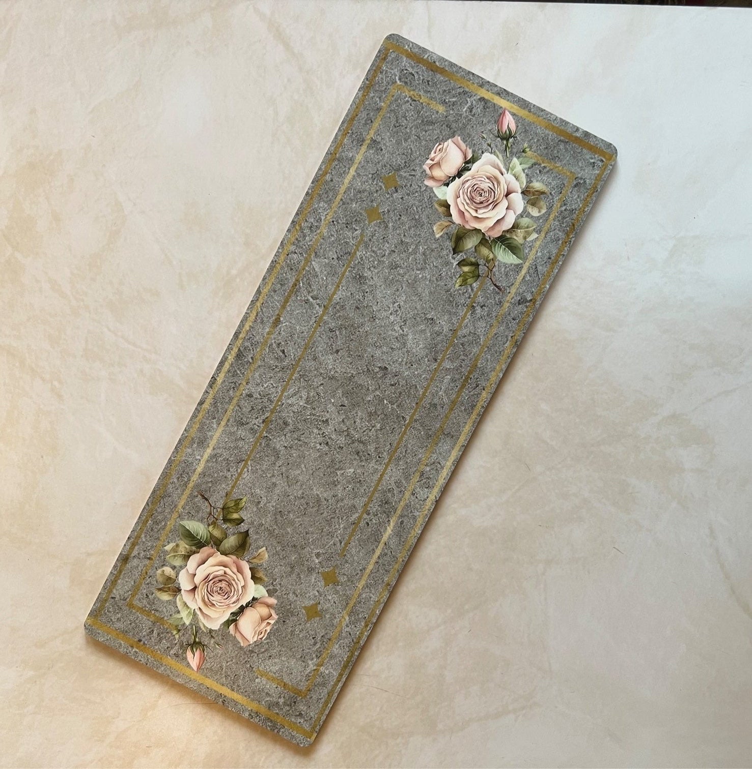 Wooden Flat Runner - Floral Grace