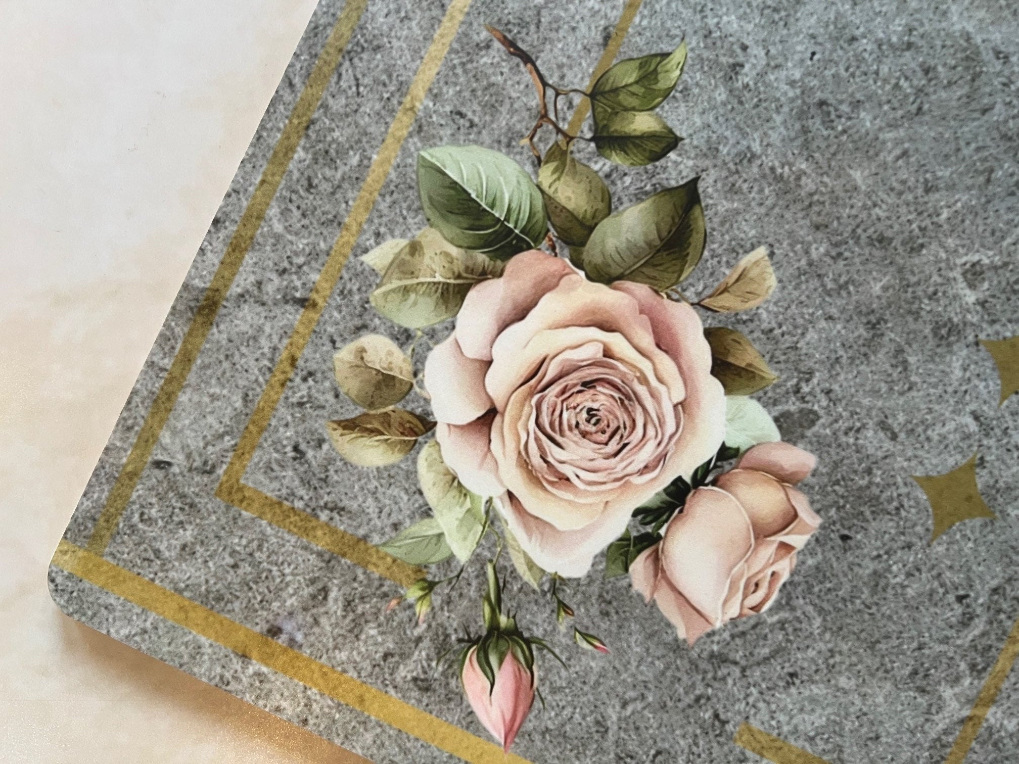 Wooden Flat Runner - Floral Grace