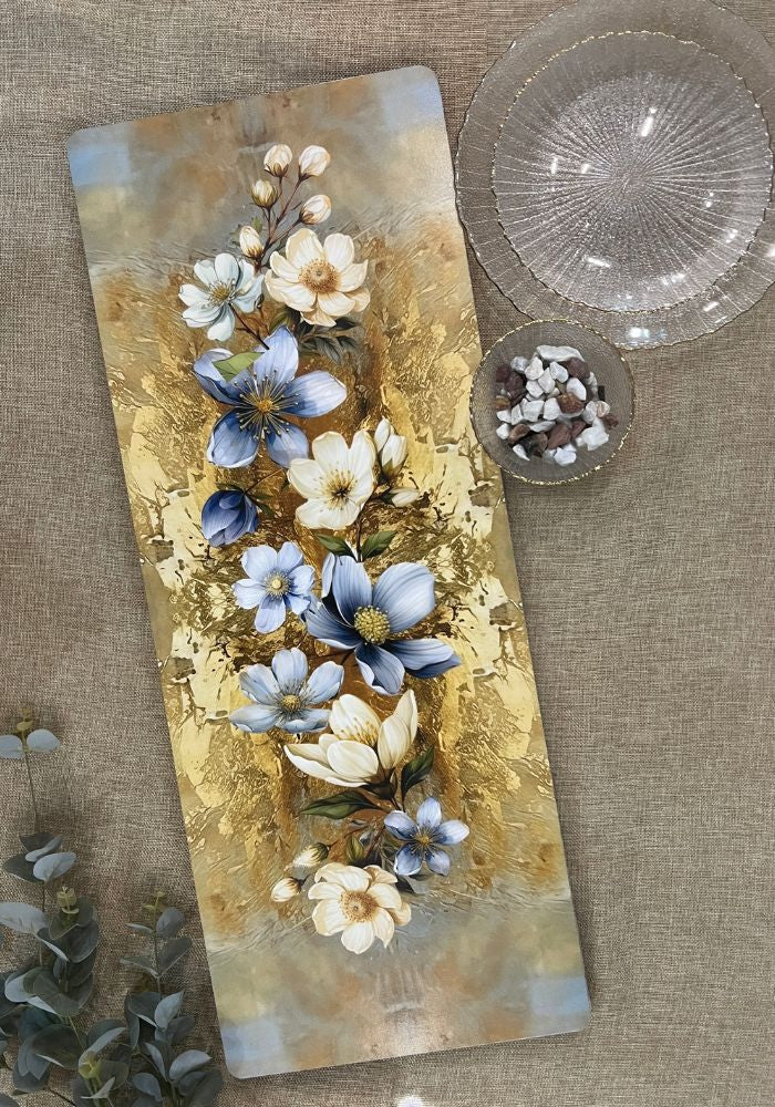 Wooden Flat Runner - Floral Harmony