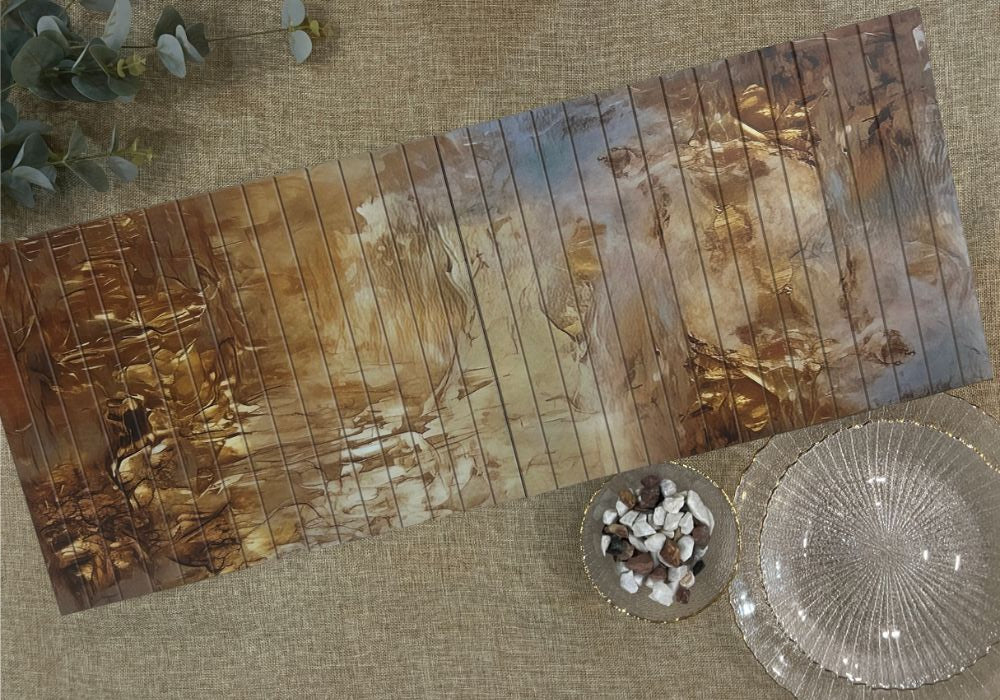 Wooden Collapsible Runner - Golden Hues