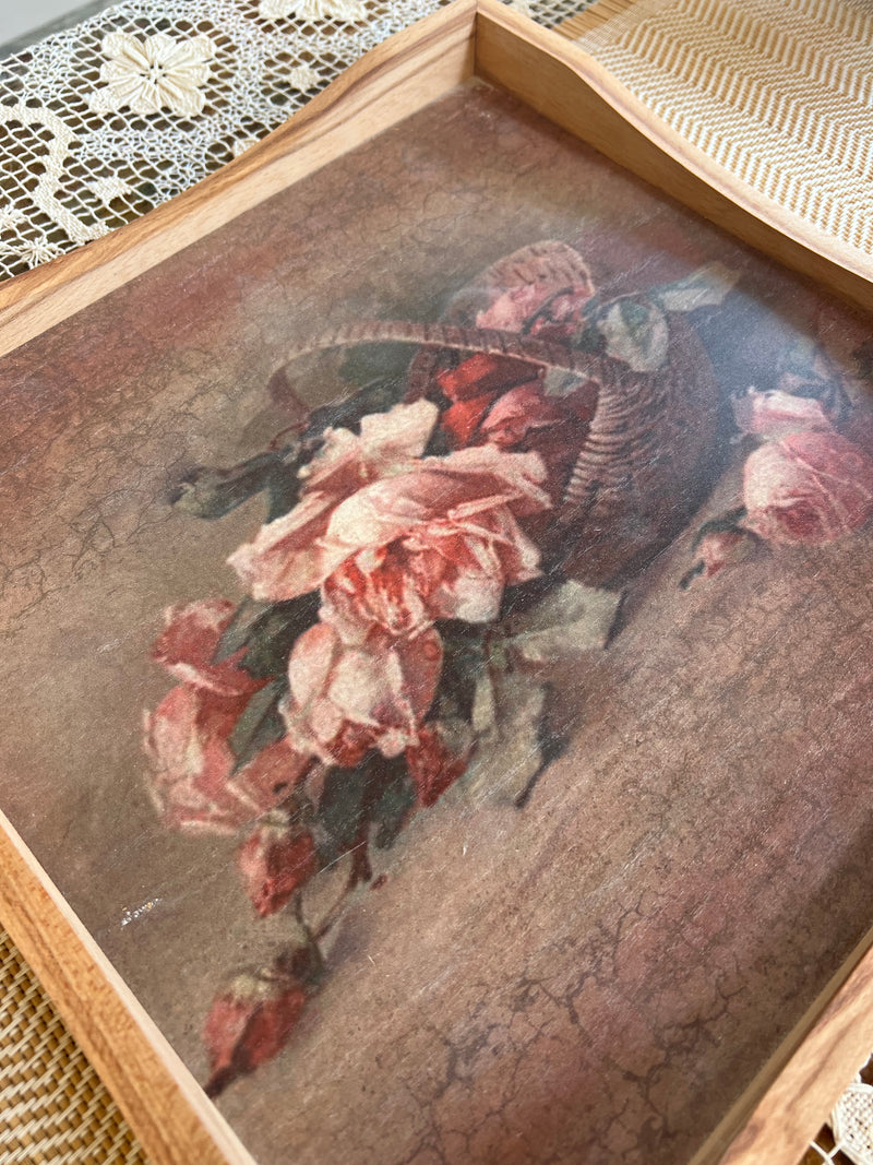 Square Tray - Luxury Series - Roses in a Basket