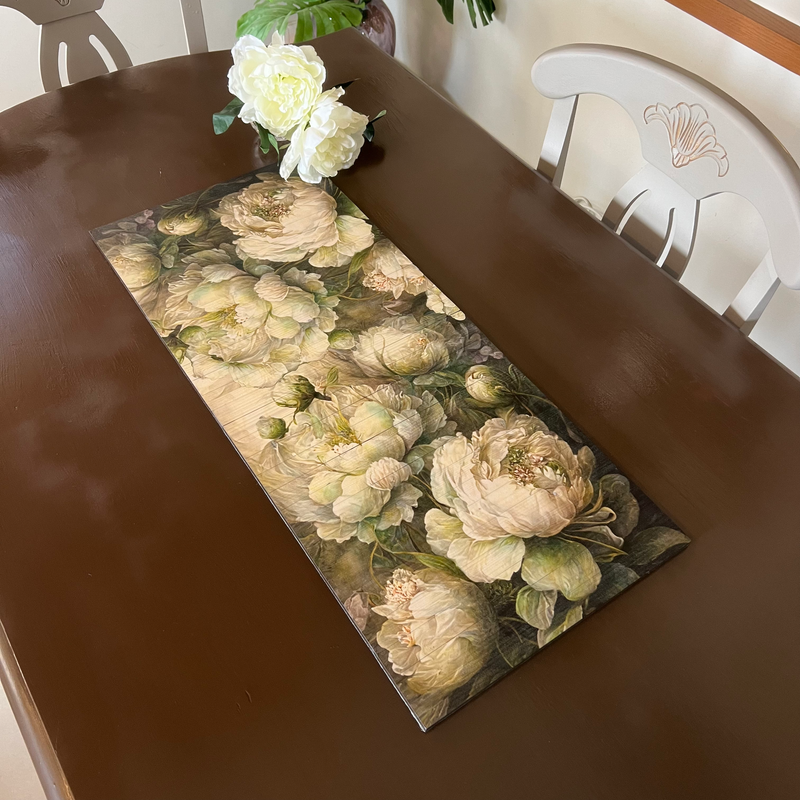 Wooden Collapsable Runner - Dancing Peonies