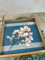 Square Tray - Luxury Series - The Pink Petals