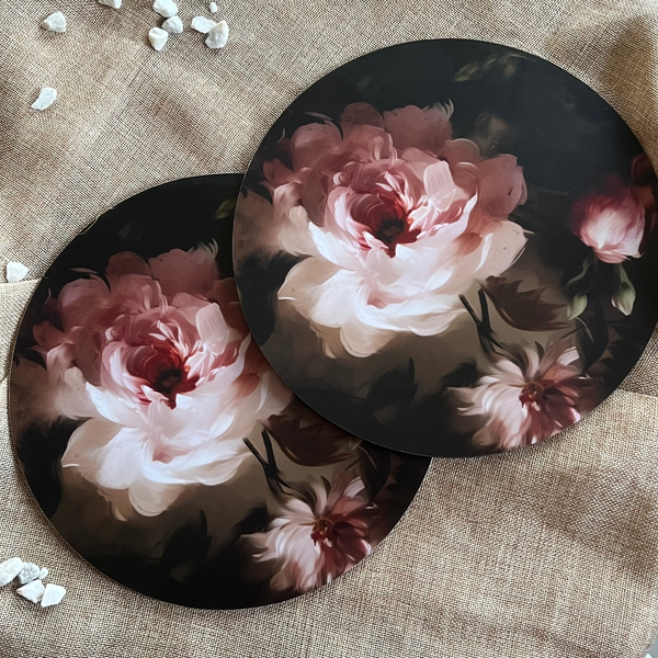 Dining Table Trivets - (Round) - Watercolor Florals