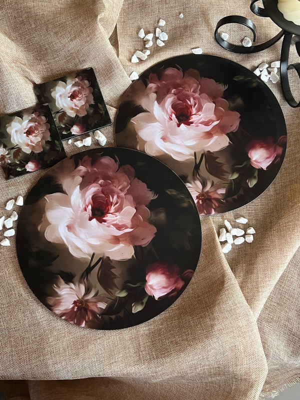 Dining Table Trivets - (Round) - Watercolor Florals