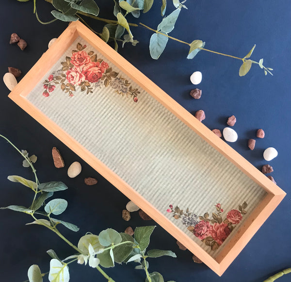 Signature Long Tray - Floral Stripes